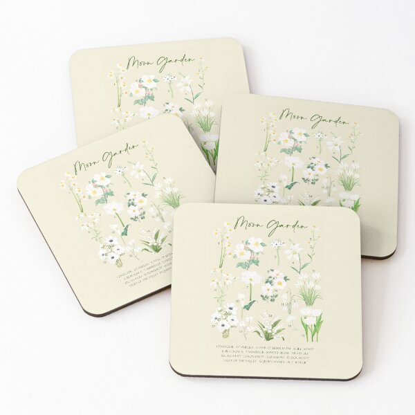 Item preview, hand painted Moon garden watercolor with background designed and sold by ColorandColor.