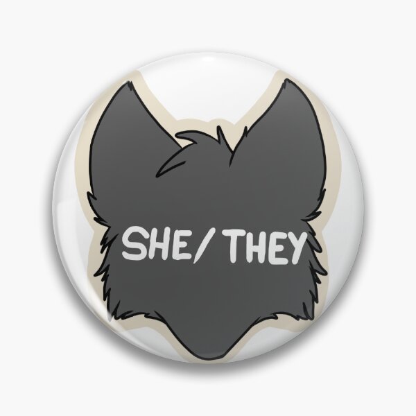Item preview, She/They Furry Pronoun Sticker designed and sold by PeachsnootSuits.