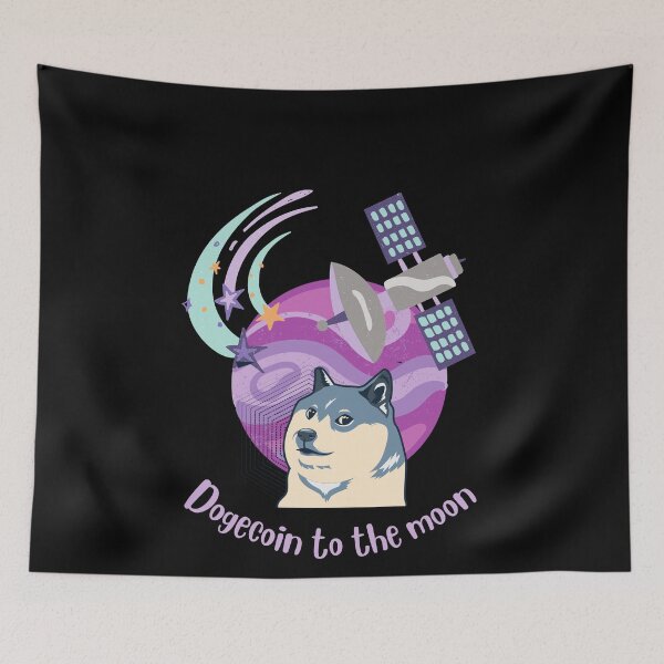 Item preview, Purple Dogecoin Satellite Space Stars Moon Doge1 designed and sold by NFTDesignsBLV.