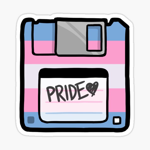 Trans Pride Floppy Disk Sticker