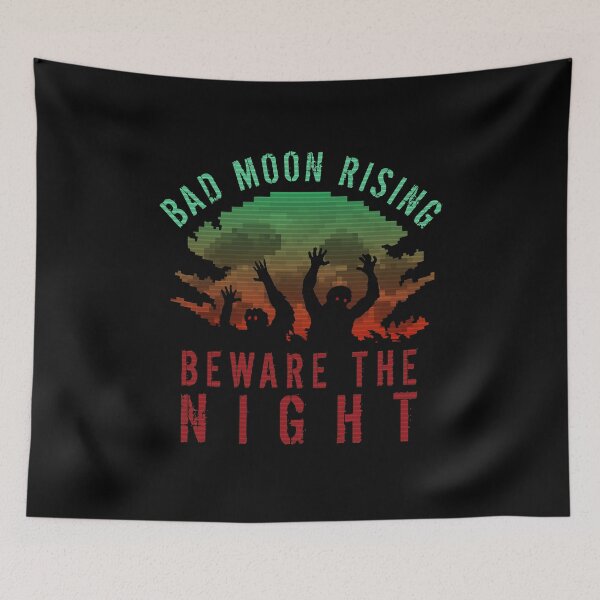 Item preview, BAD MOON RISING ZOMBIES HALLOWEEN NIGHT designed and sold by Madjack Tees Kiwi SuperStore.