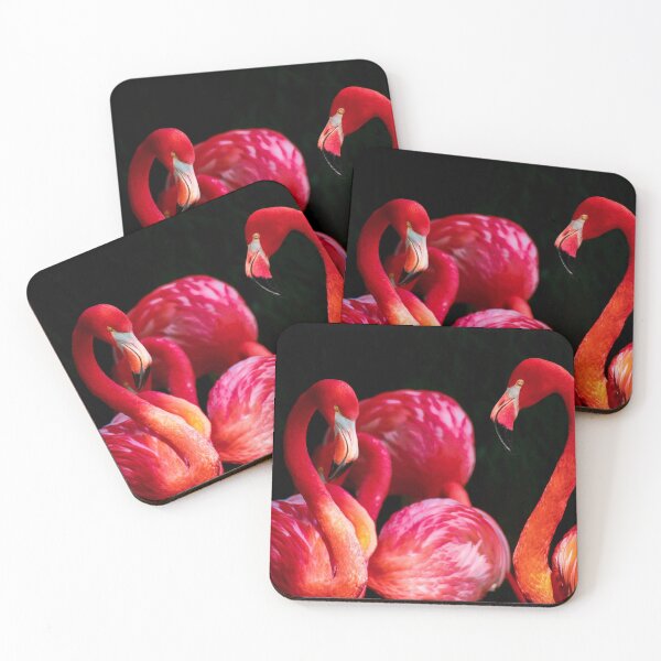 Item preview, ANIMALS #66 - Beautiful Red Flamingos Framed in Black designed and sold by DEL-Productions.