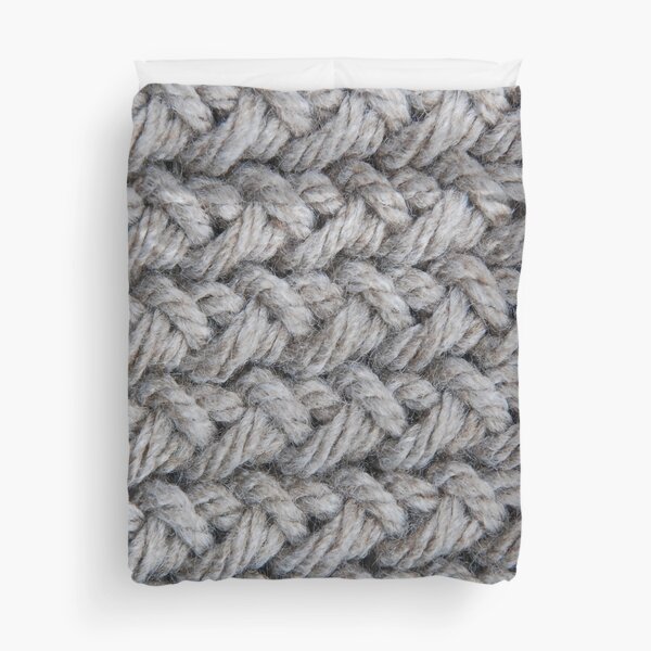 "Hip grey sweater texture chunky knit" Duvet Cover for Sale by lfang77