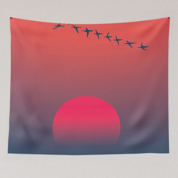 Item preview, Red sun flock of birds flying designed and sold by JD369.