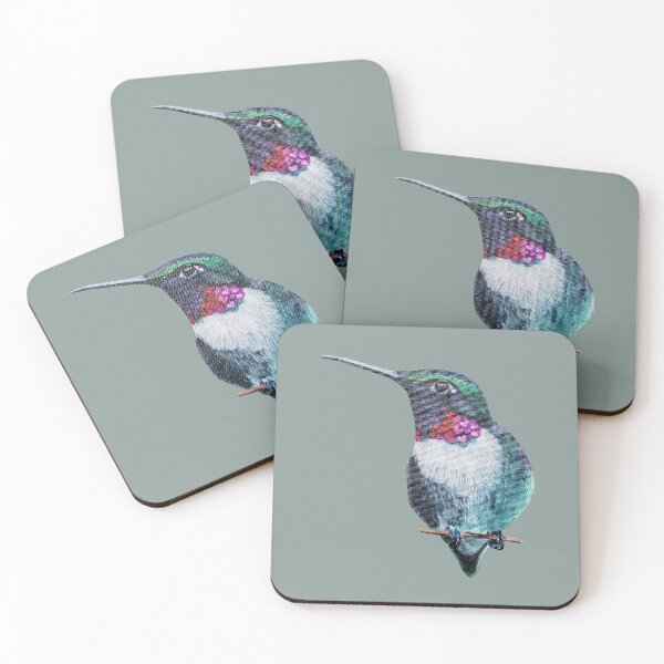 Item preview, Ruby Throated Hummingbird painting designed and sold by Emily Bickell.