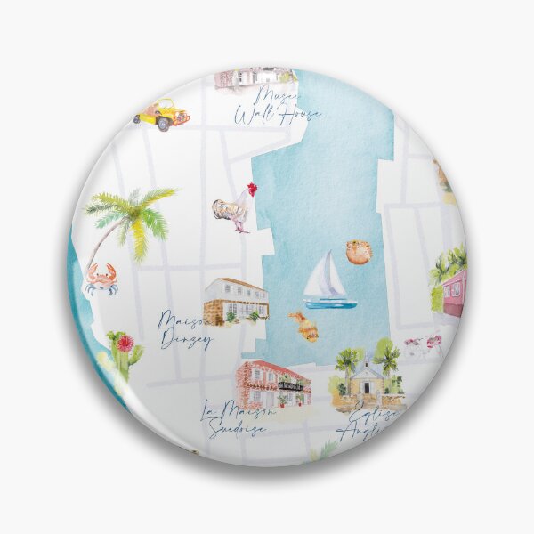 Item preview, Map of Saint-Barthélemy's districts - Gustavia designed and sold by MoonStBarth.