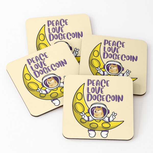 Item preview, Peace Love Dogecoin on the moon Purple designed and sold by NFTDesignsBLV.