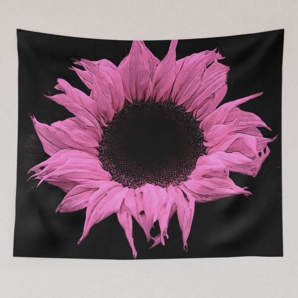 Item preview, Tantalizing Pink Sunflower Art On Chic Black Background designed and sold by DEC02.