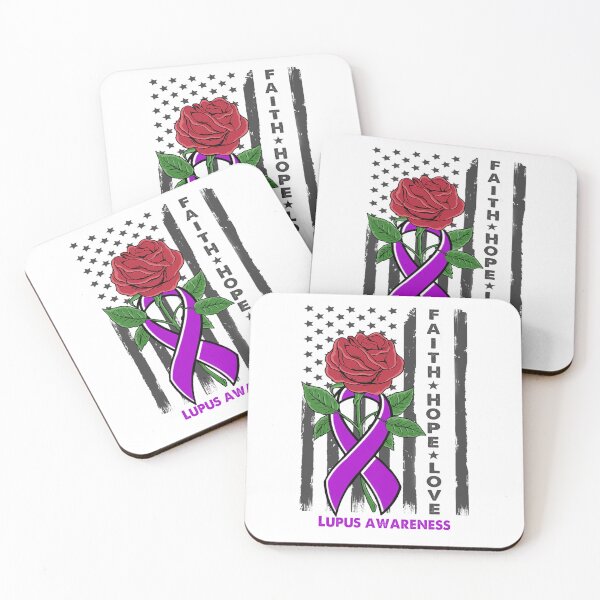 Item preview, Faith Hope Love Lupus Awareness American Flag designed and sold by Kohend.
