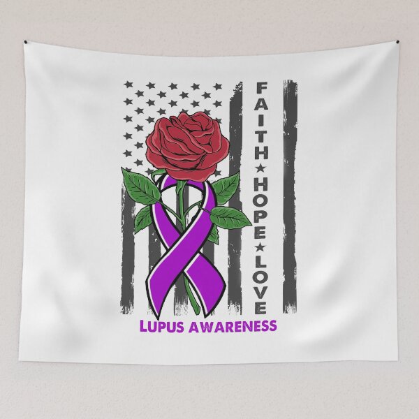Item preview, Faith Hope Love Lupus Awareness American Flag designed and sold by Kohend.