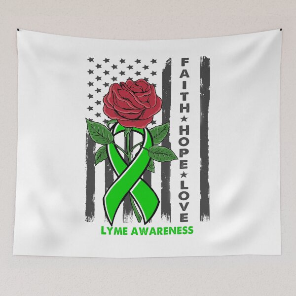 Item preview, Faith Hope Love Lyme Awareness American Flag designed and sold by Kohend.