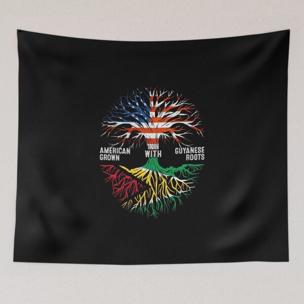 Item preview, American Grown With Guyanese Roots Tree Guyana Flag designed and sold by MoHaCo.