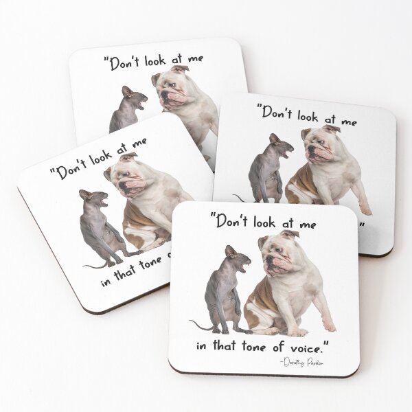 Item preview, Funny Cat Dog image Dorothy Parker quote designed and sold by jamie Omahen.