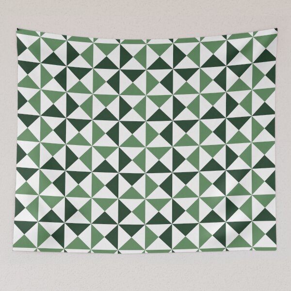 Item preview, Green Abstract Geometric Pattern, Green triangles designed and sold by Clothingspot.