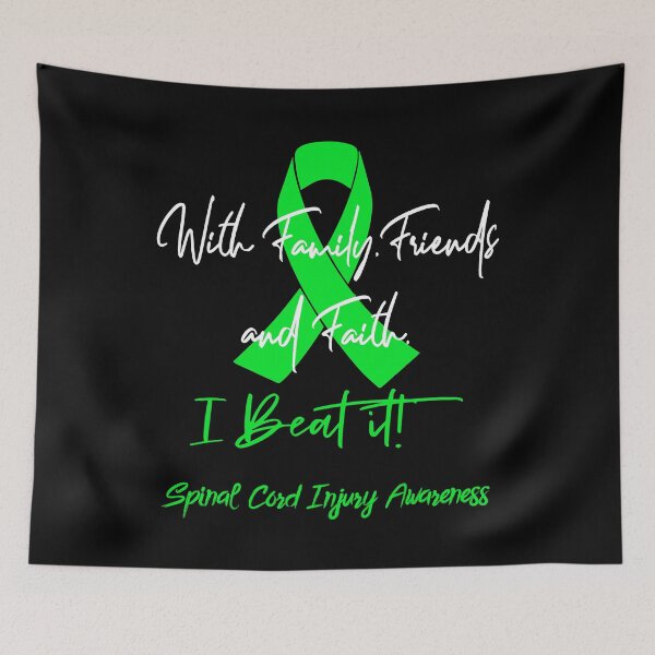 Item preview, Spinal Cord Injury Warrior - With Family, Friends, and Faith - I BEAT IT! designed and sold by Robbsyn.