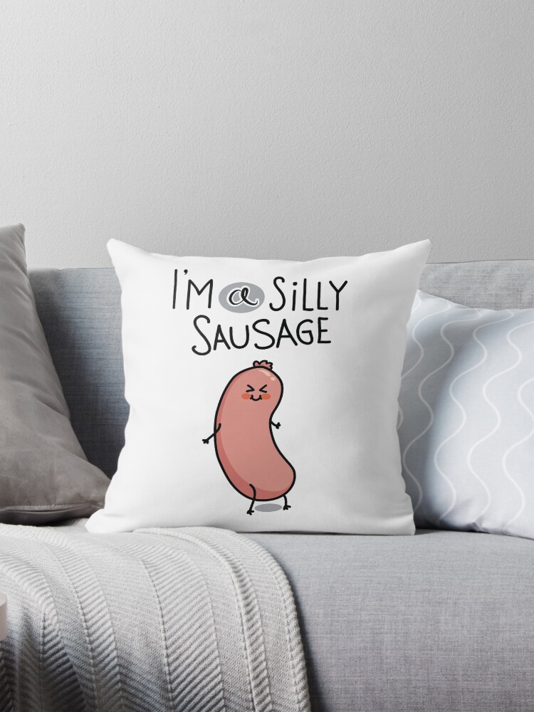 Silly Sausage Pillow for Sale by AtticCat Redbubble