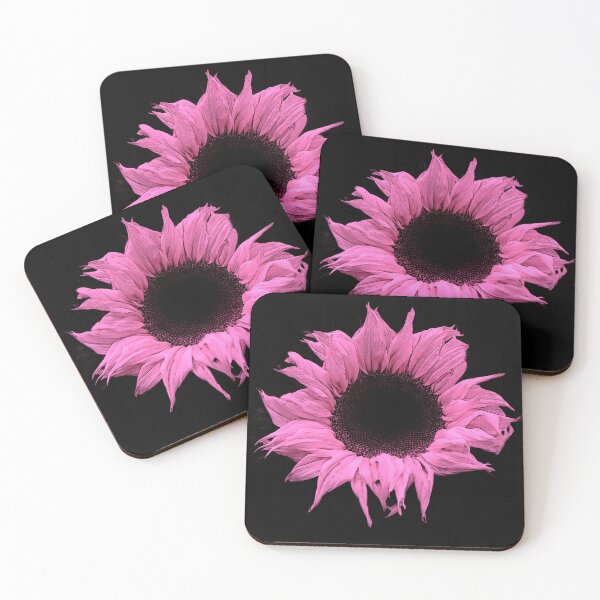 Item preview, Tantalizing Pink Sunflower Art On Chic Black Background designed and sold by DEC02.