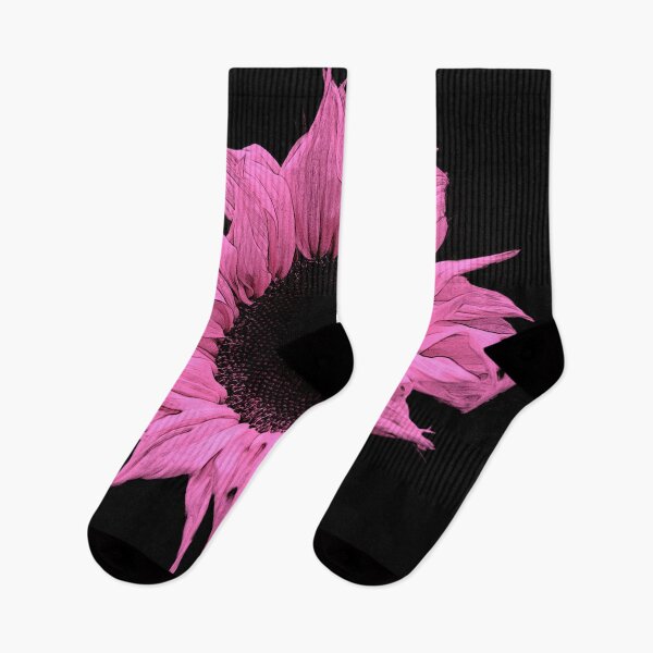 Item preview, Tantalizing Pink Sunflower Art On Chic Black Background designed and sold by DEC02.