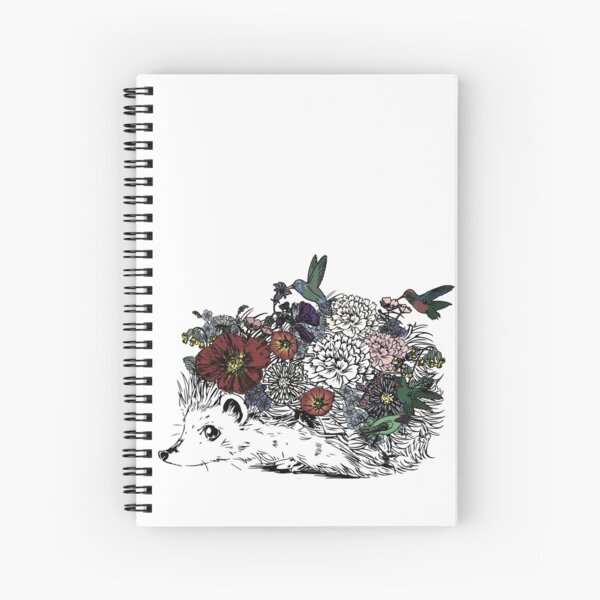 Hedgehog Flower Child Spiral Notebook
