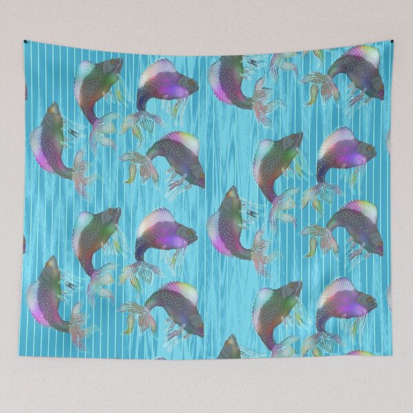 Aperçu de l'œuvre Patron - Poissons sautant arc-en-ciel créée et vendue par Eejee-SK.