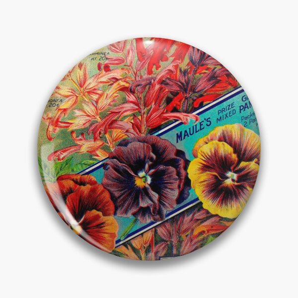 Item preview, Vintage Maule's Novelty Salvia & Giant Pansies Floral Ad designed and sold by MochaMeli.
