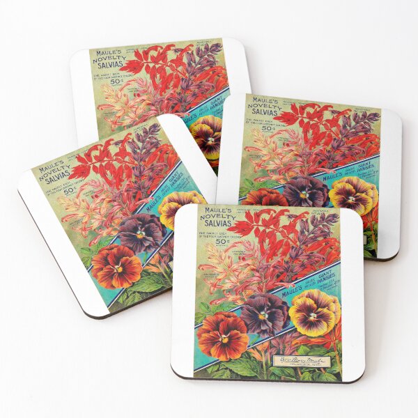 Item preview, Vintage Maule's Novelty Salvia & Giant Pansies Floral Ad designed and sold by MochaMeli.