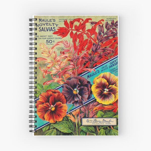 Item preview, Vintage Maule's Novelty Salvia & Giant Pansies Floral Ad designed and sold by MochaMeli.