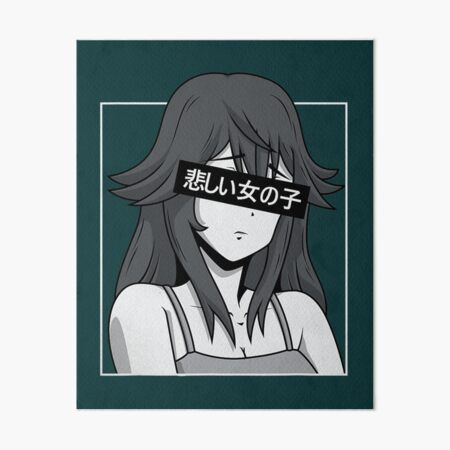"Sad Anime Girl Waifu Japanese Manga Aesthetic Edgy Harajuku" Art Board