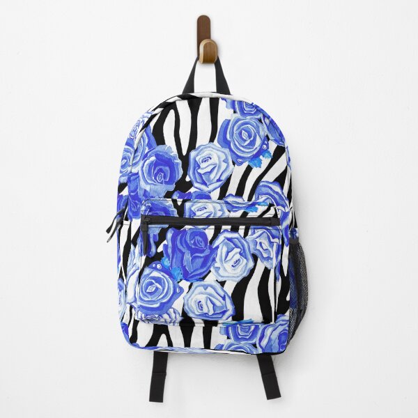 Item preview, Blue Roses Art On (Faux) Zebra Pattern designed and sold by DEC02.
