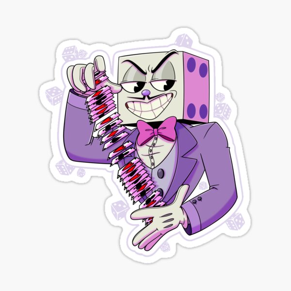 Bullseye King Dice Sticker - Bullseye King Dice The Cuphead Show