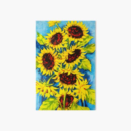 Sunflower Field Acrylic Painting 4x6 Inches Original Canvas Art