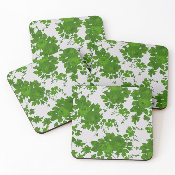Item preview, Vintage Green Leaves and Flower Pattern designed and sold by GraphicsClub.