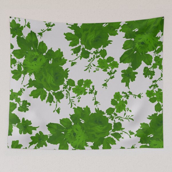 Item preview, Vintage Green Leaves and Flower Pattern designed and sold by GraphicsClub.