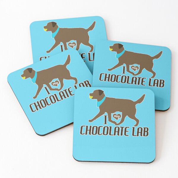 Item preview,  Chocolate Lab Pattern in Blue Chocolate Labs with Hearts Dog Patterns designed and sold by Art by Jess.