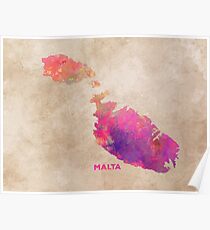 Malta map #malta #map Poster