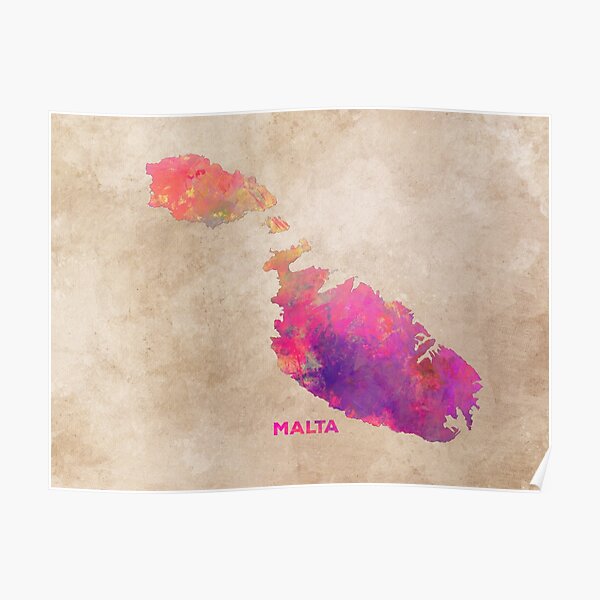 Malta map #malta #map Poster