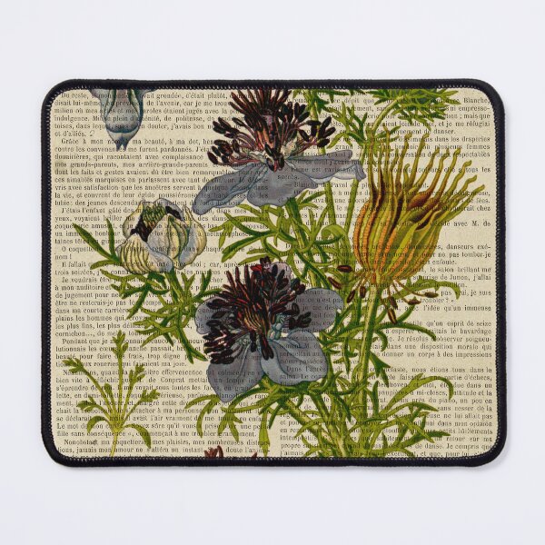 Item preview, Botanical print, on old book page - Blue Flower designed and sold by Art by Lilia.