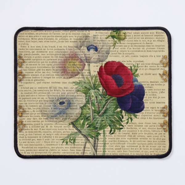Item preview, Botanical print, on old book page - poppies designed and sold by Art by Lilia.