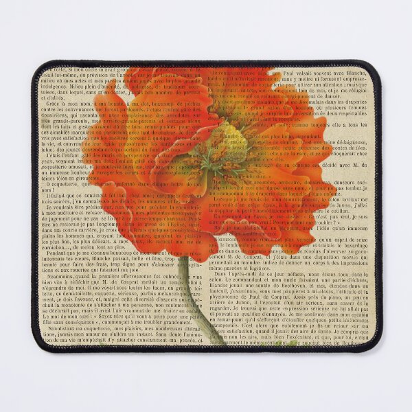 Item preview, Botanical print, on old book page - poppies designed and sold by Art by Lilia.