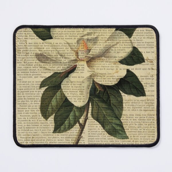 Item preview, Botanical print, on old book page - flowers- White magnolia designed and sold by Art by Lilia.
