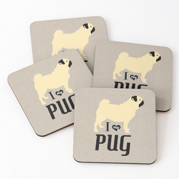 Item preview, Pugs Pattern in Brown Fawn Pug Dog Patterns designed and sold by Art by Jess.