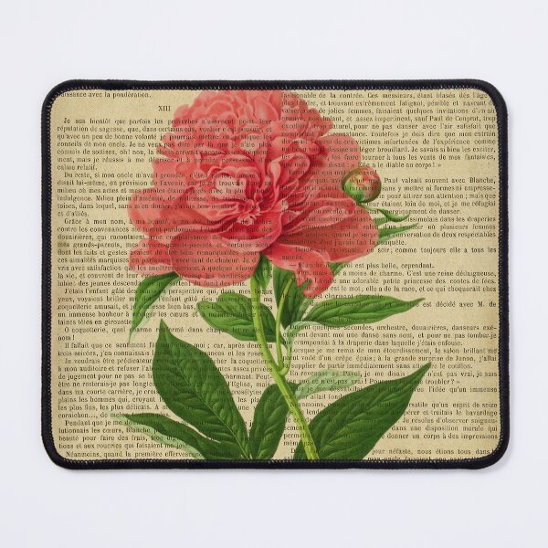 Item preview, Botanical print, on old book page - peony designed and sold by Art by Lilia.