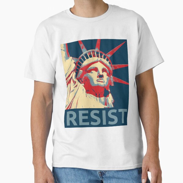 Vista previa del artículo con la obra «Estatua de la Libertad, resistencia contra Trump», diseñado y vendido por rickyroekowski.