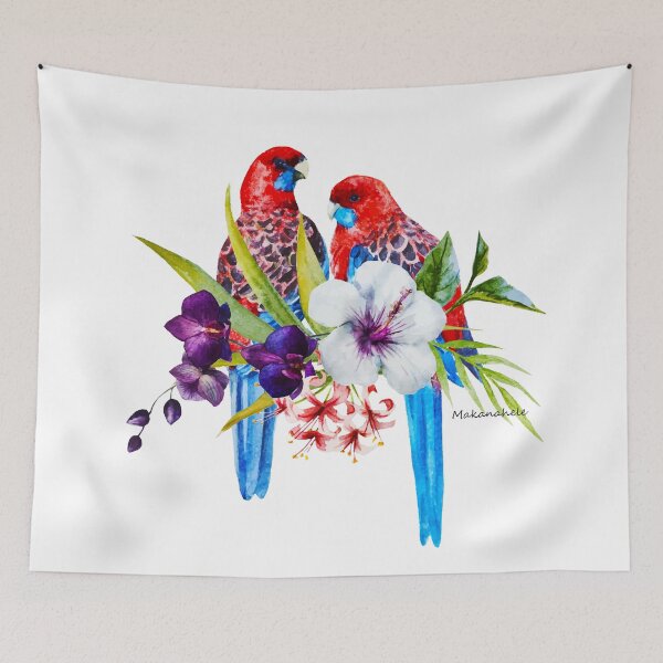 Item preview, Beautiful Watercolor Australian Rosellas designed and sold by Makanahele.