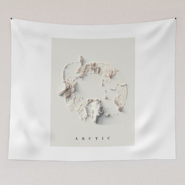 Item preview, Arctic Relief Map 3D digitally-rendered designed and sold by ThinkAboutMaps.