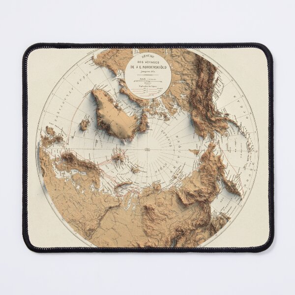 Item preview, 1880 Arctic Relief Map 3D digitally-rendered designed and sold by ThinkAboutMaps.