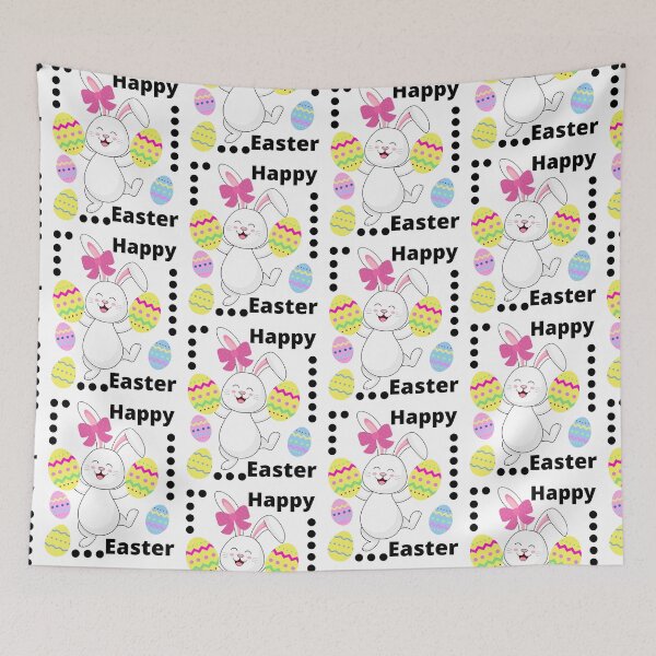 Item preview, Happy Easter, Cute Bunny with Eggs designed and sold by JRice66.