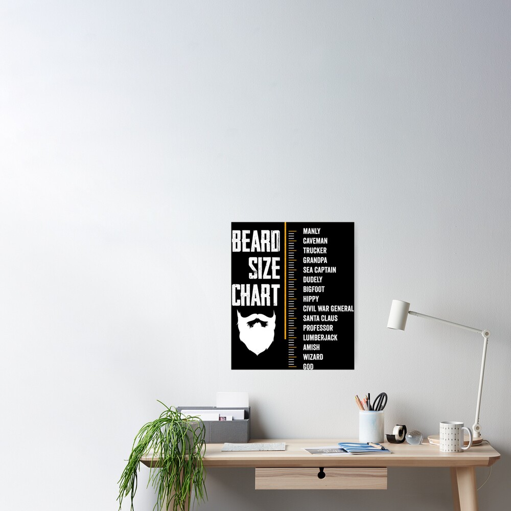 Beard Measurement Chart T Beard Length Funny Growth Chart Poster For Sale By Marcprevost 