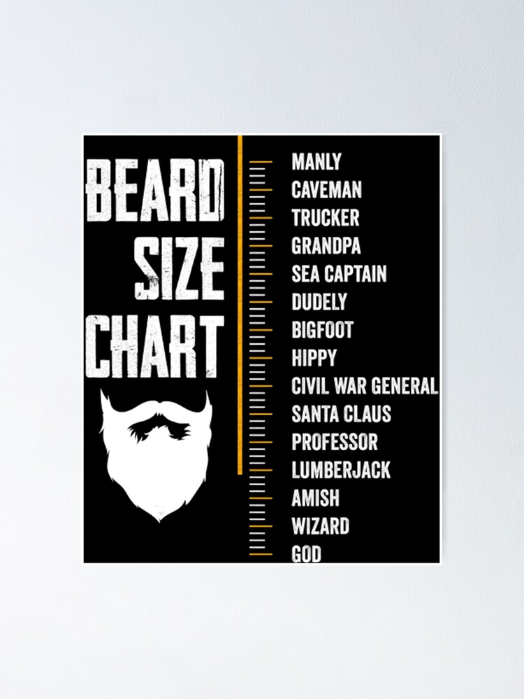 Beard Measurement Chart T Beard Length Funny Growth Chart Poster For Sale By Marcprevost 