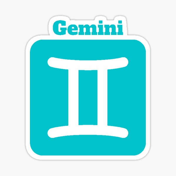 "Gemini (Turquoise)" Sticker for Sale by YayztieMclovin Redbubble